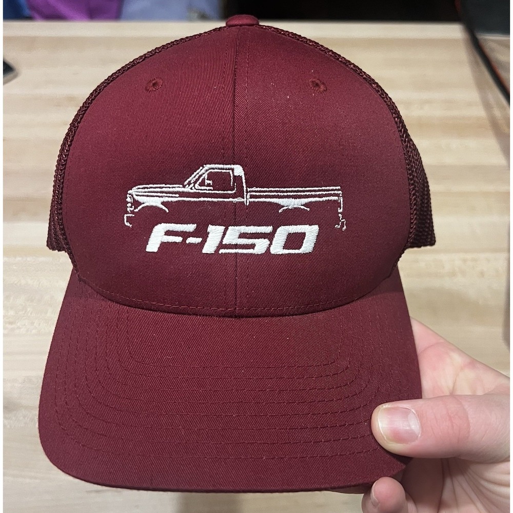 Ford F150 Flexfit Hat, Pickup Truck Logo, Classic Design, Maroon